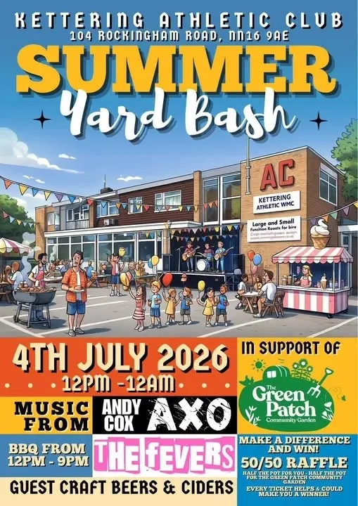 ☀️🍔🎶 Kettering Athletic Club Summer Yard Bash 2026 🍺🌭☀️