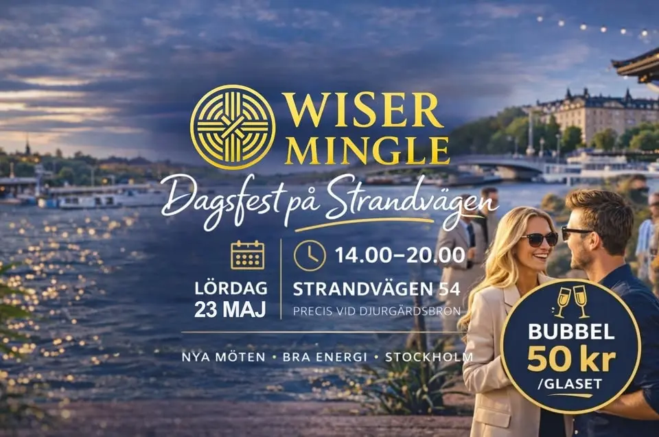 ☀️ Wiser Mingle – Dagsfest Strandvägen 54 på kajen vid Djurgårdsbron ☀️