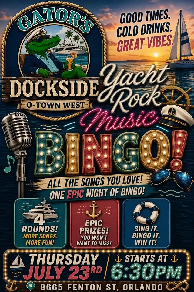 Yacht Rock Music Bingo @ Gators Dockside O-Town West