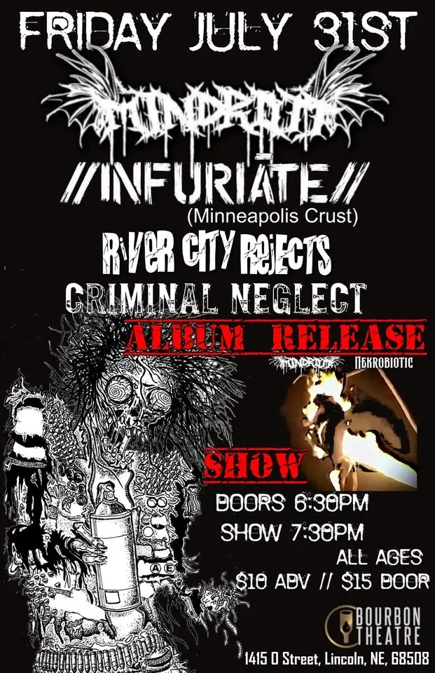 Mindrott (ALBUM RELEASE SHOW!) / Infuriate (MN) / River City Rejects / Criminal Neglect