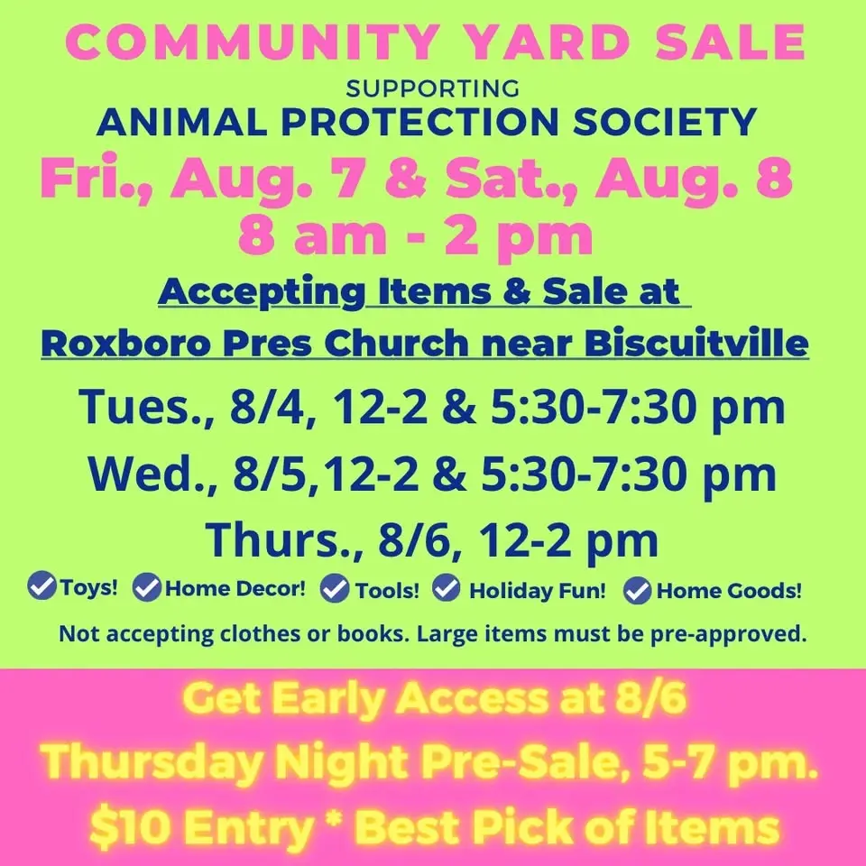 Community Yard Sale in Support of Rescue Pets & Programs