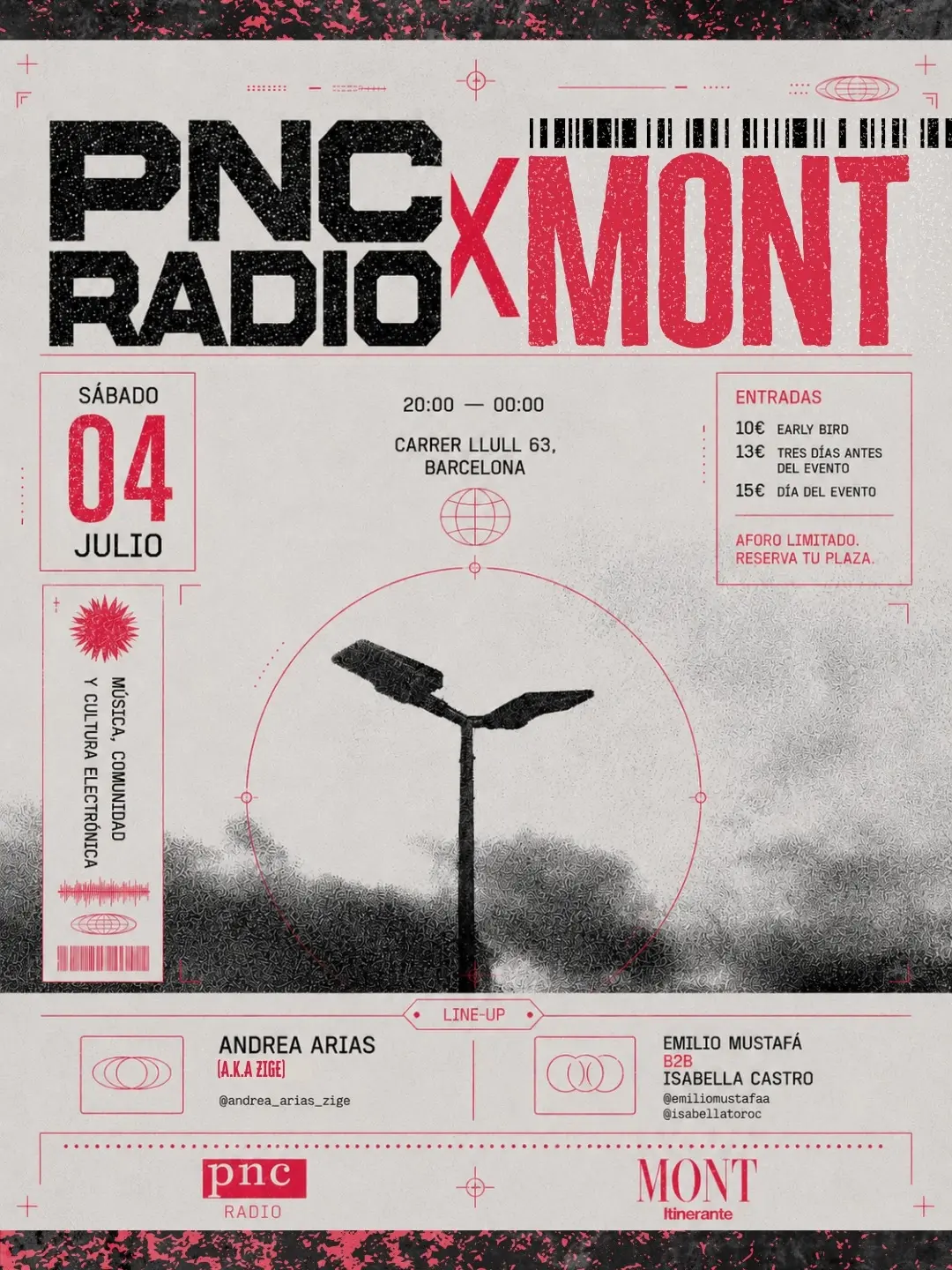 PNC Radio x Mont presentan: Andrea Arias Aka Zige & Emilio Mustafá b2b Isabella Castro