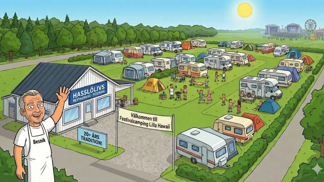 Festivalcamping Lilla Hawaii Restaurang & Pizzeria 3 dagar - Hasslöfestivalen 2026
