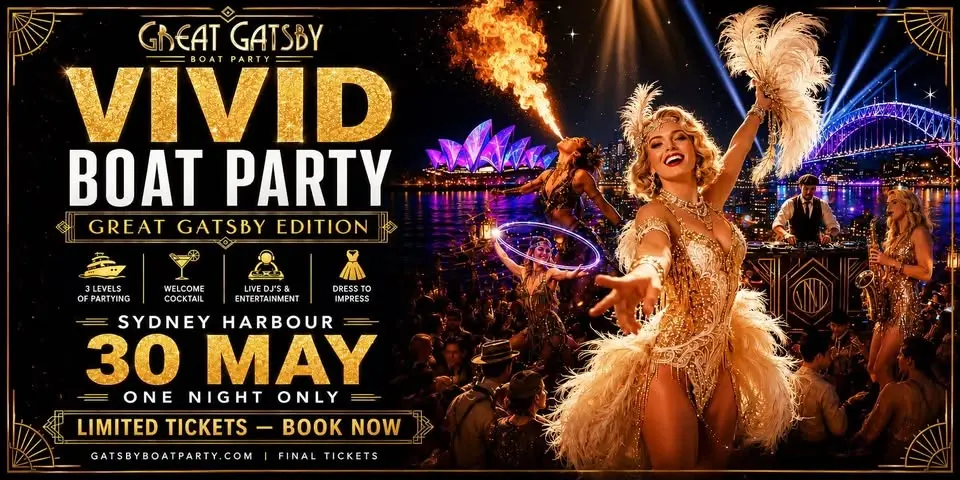 Great Gatsby Boat Party | 30 May 2026 Sydney (Exclusive VIVID Night Party)