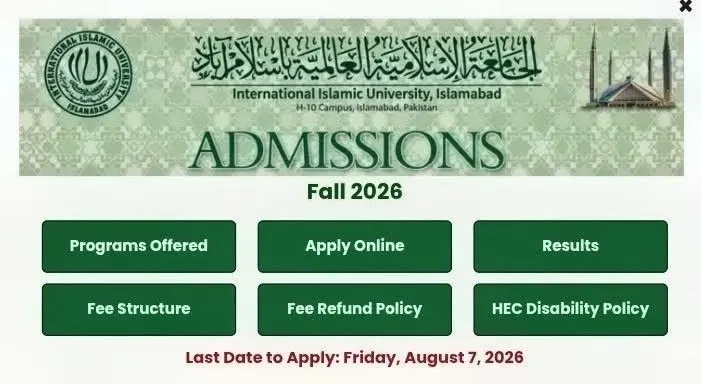 Fall 2026 Admission Open at IIUI