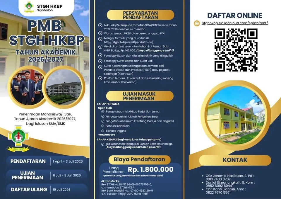 Pendaftaran STGH HKBP 2026/2027