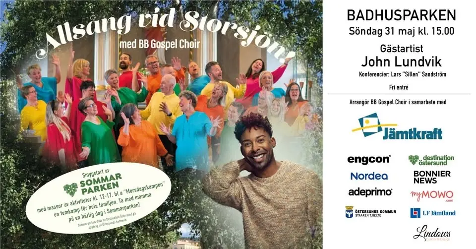Allsång vid Storsjön med BB Gospel Choir och John Lundvik