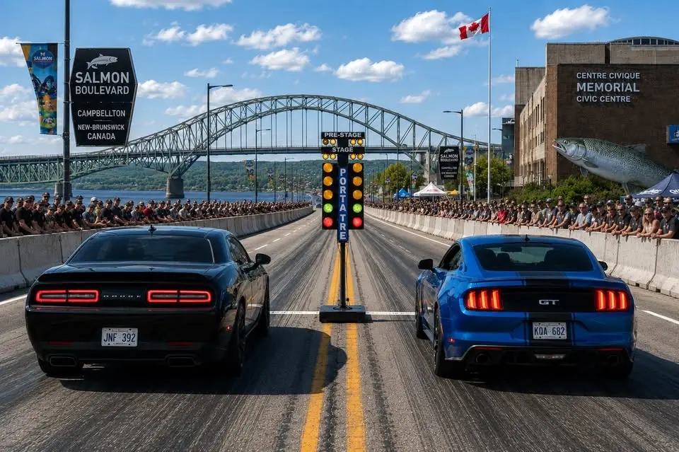 1/8th mile Drag Racing on the Boulevard! "Mock event" to try and gain traction