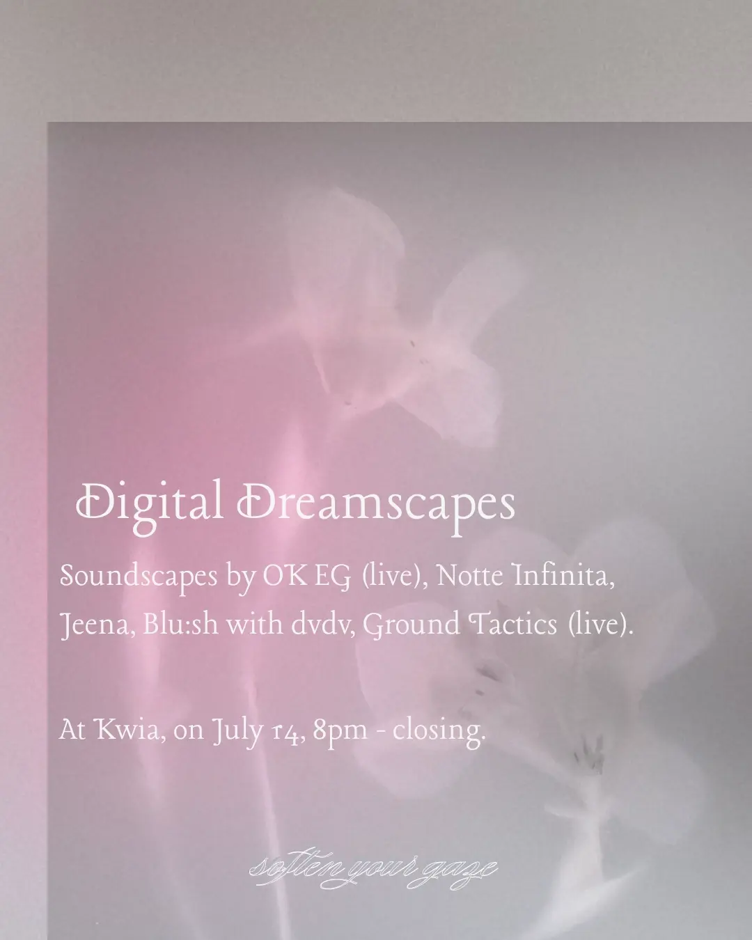 Digital Dreamscapes: OK EG, Blu:sh, Jeena, Notte Infinata, Ground Tactics