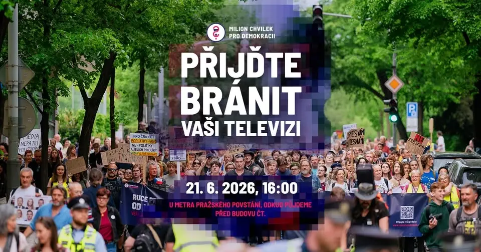 Pochod na obranu České televize - 21. 6. 2026