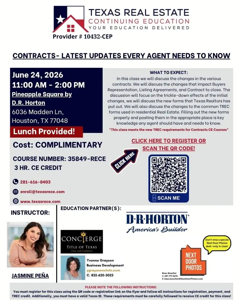 In Person – COMPLIMENTARY – Contracts- Latest Updates Every Agent Needs to Know – June 24, 2026