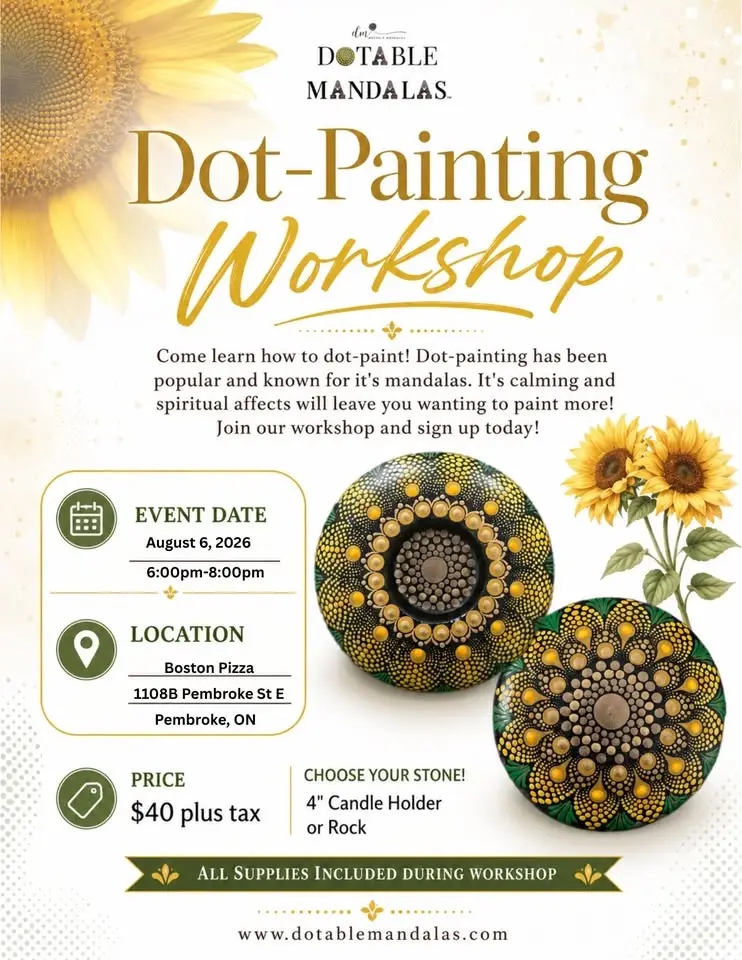 Pembroke-Sunflower Theme Dot-Painting Workshop