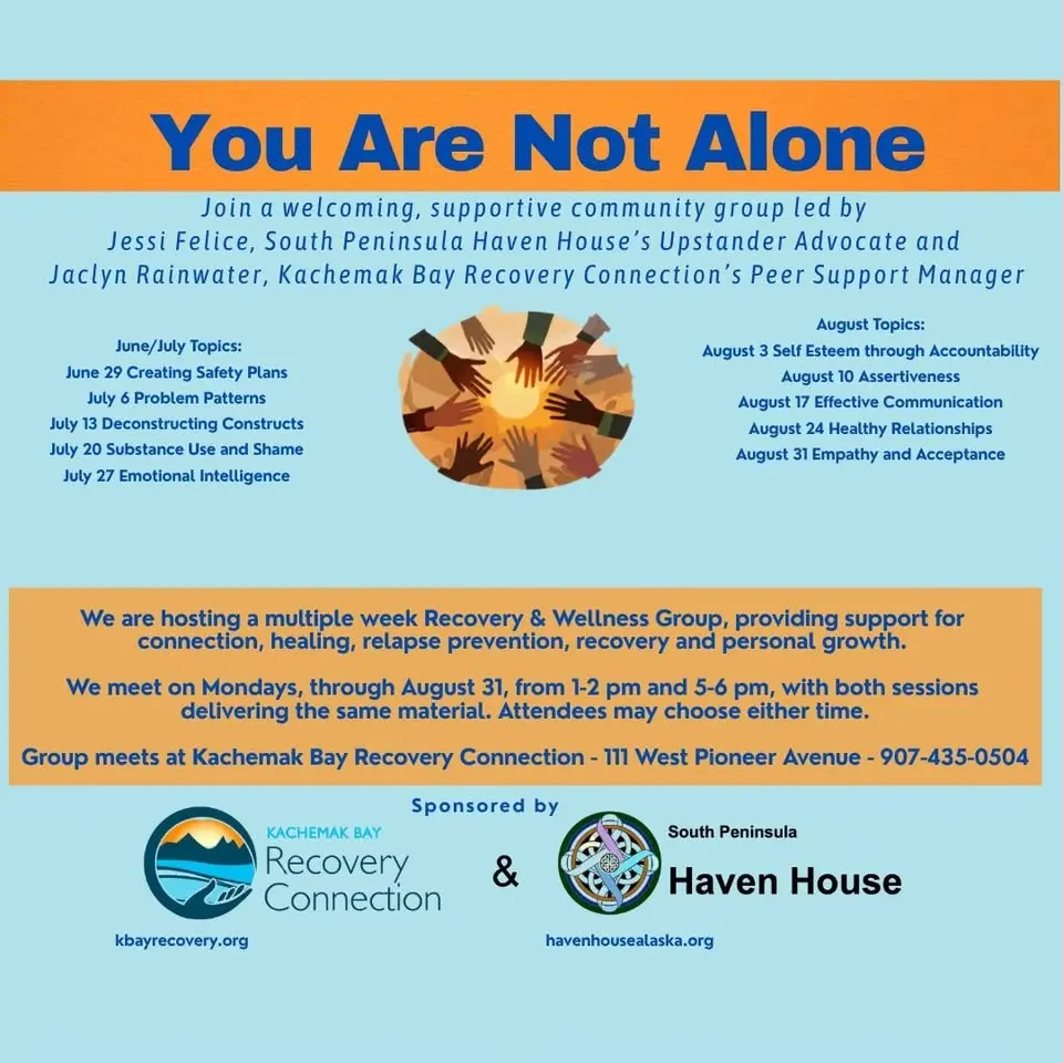 You Are Not Alone: A 12-Week Recovery & Wellness Group (Afternoon)