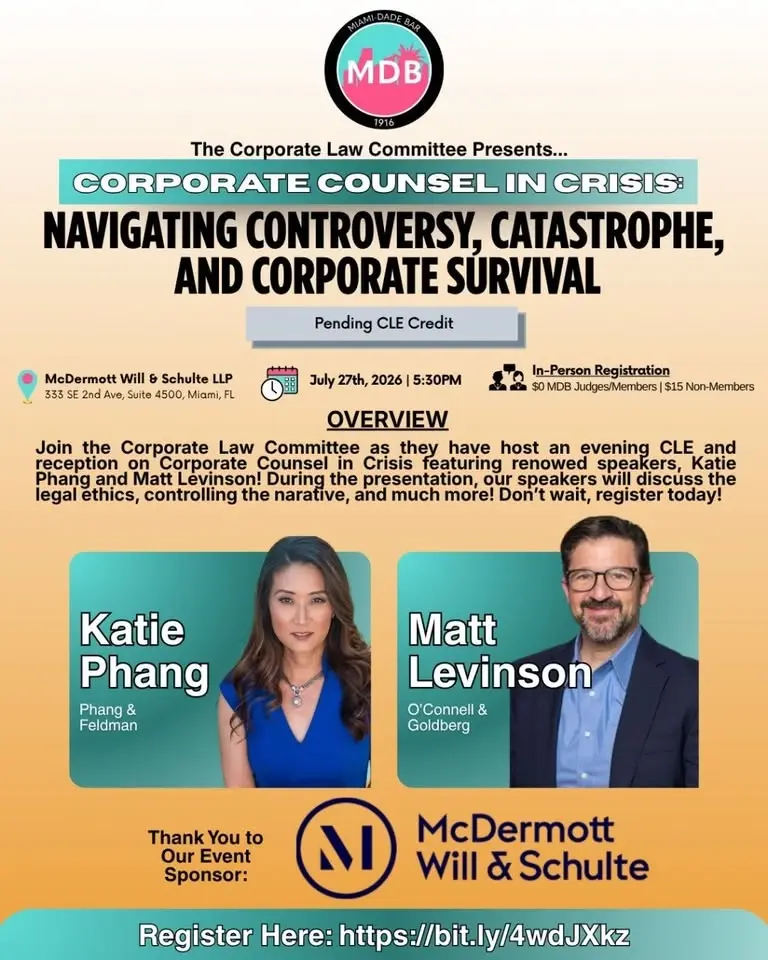 MDB Corp Law: Corporate Counsel in Crisis: Navigating Controversy, Catastrophe, Corporate Survival