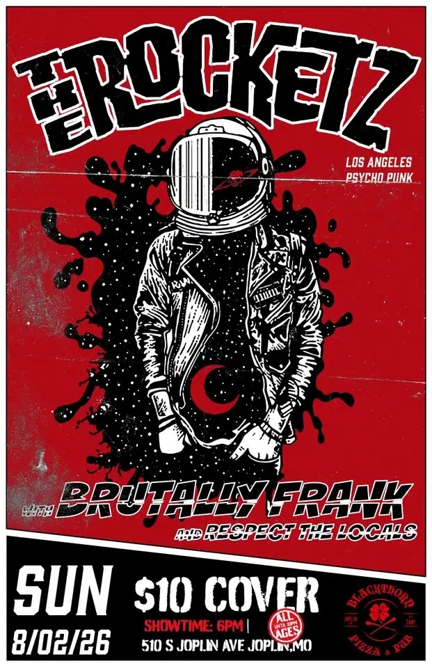 EARLY ALL AGES SHOW! The Rocketz w/ Brutally Frank & Respect the Locals at Blackthorn Pizza and Pub