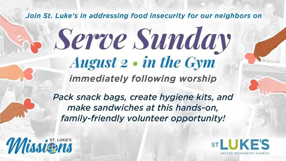 Serve Sunday at St. Luke's UMC
