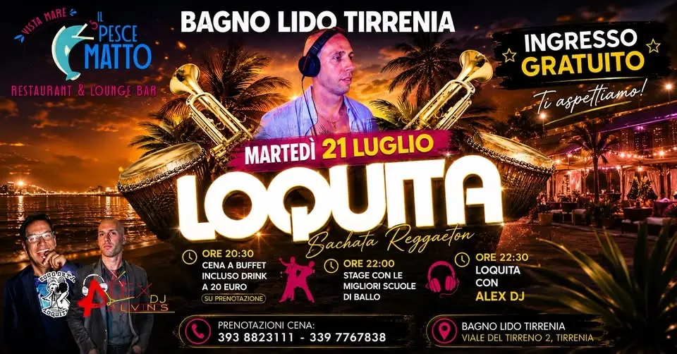 Martedi 21 Luglio Loquita Bagno Lido Tirrenia