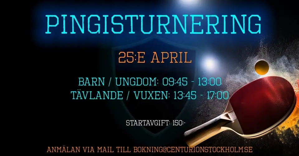 Pingisturnering på Centurion i Sickla
