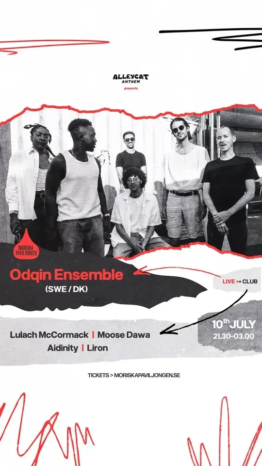 Alleycat Anthem presents: Odqin Ensemble (SWE/DK) + ACA Club | 10 juli | Moriska Paviljongen 