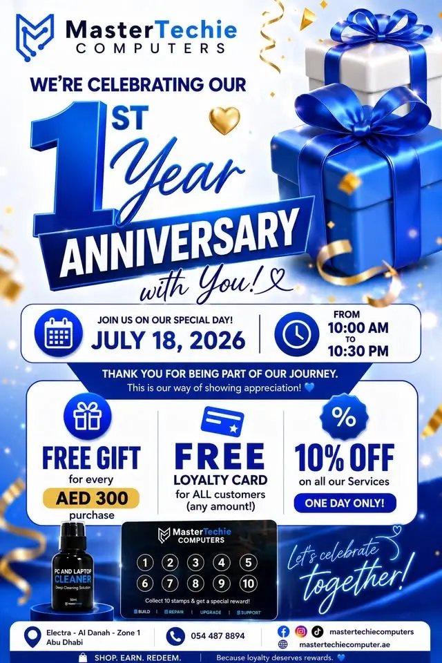 π MasterTechie Computers 1st Anniversary Customer Appreciation Day π