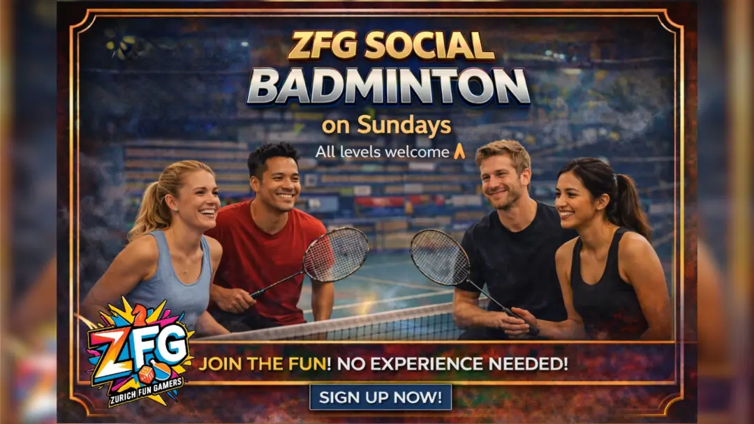 🏸🔥 ZFG Sunday Smashes -Social Badminton in Zurich -All Level 💥😎