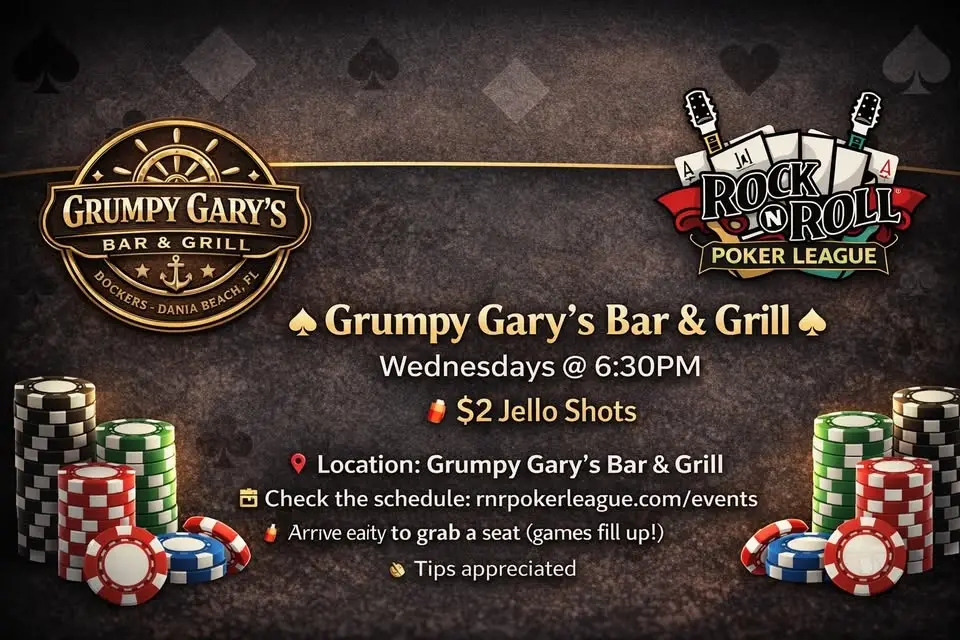 FREE Texas Hold'em Bar Poker at Grumpy Gary's Bar & Grill