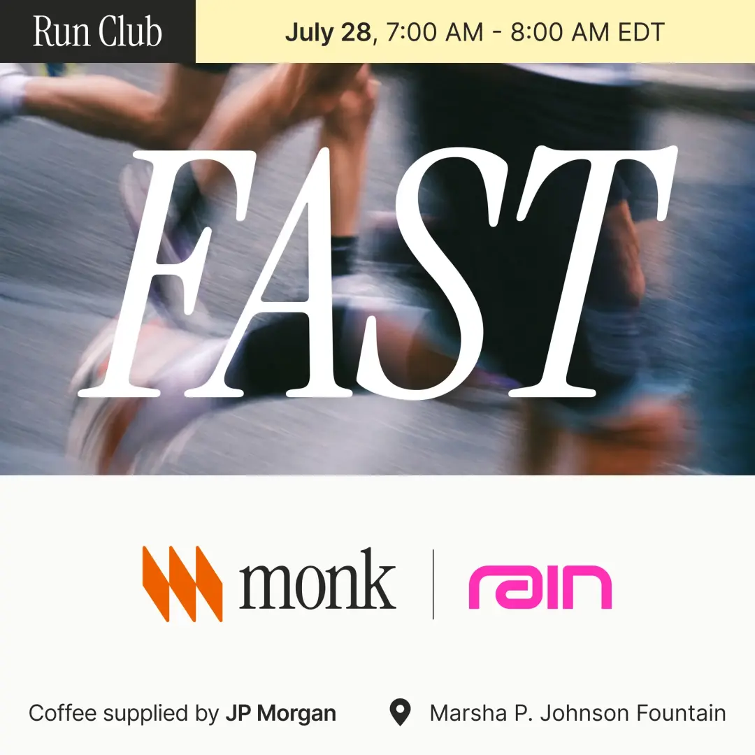 Fintech Run Club ft. Rain and Monk + Coffee on JP Morgan