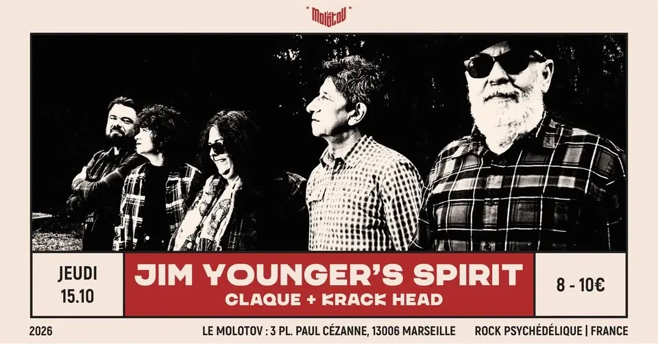 JIM YOUNGER'S SPIRIT * Release Party* + CLAQUE + KRACK HEAD • Le Molotov, Marseille
