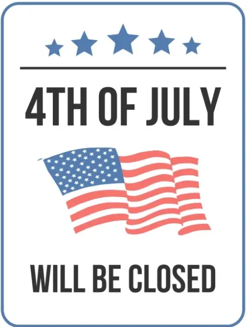 We will be closed on 4th of July- Stevie’s Famous will be open!