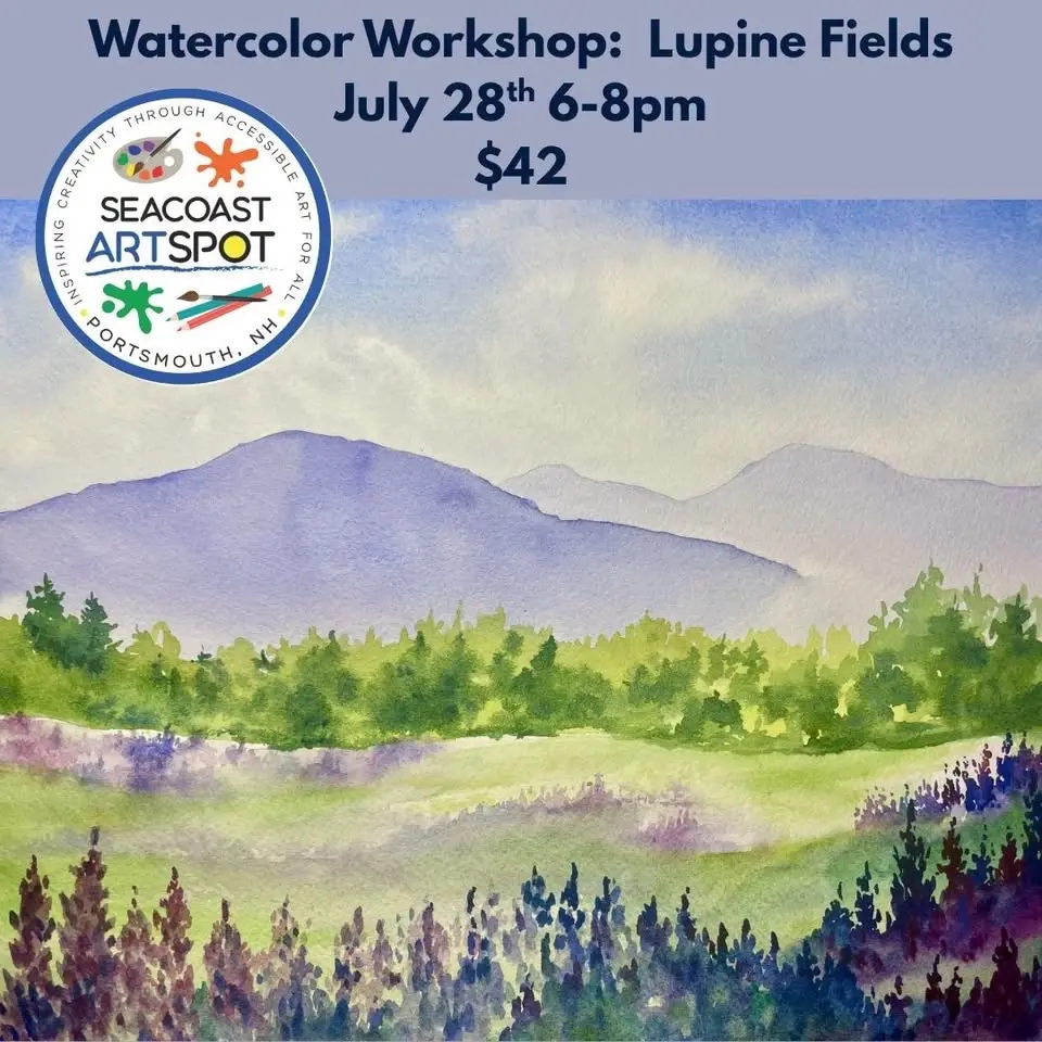 Watercolor Workshop: Lupine Fields! $42