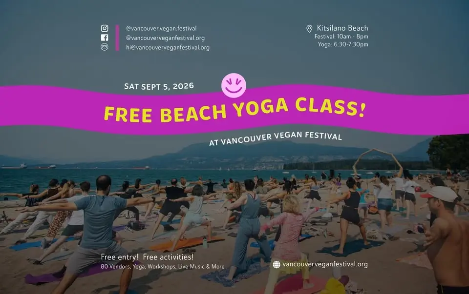 Free Beach Yoga Class at Vancouver Vegan Festival 2026!