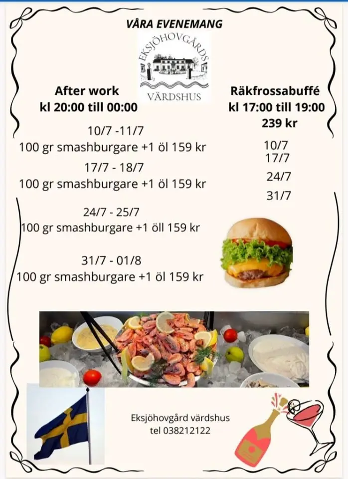 våra evenemang på eksjöhovgårds värdshus restaurang