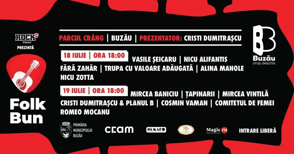 FOLK BUN la Buzău | Parcul Crâng | INTRARE LIBERĂ