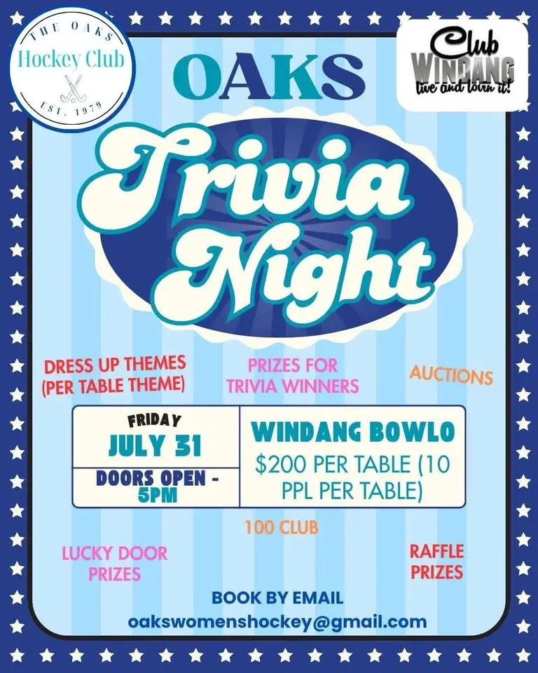 Oaks women’s hockey club trivia night