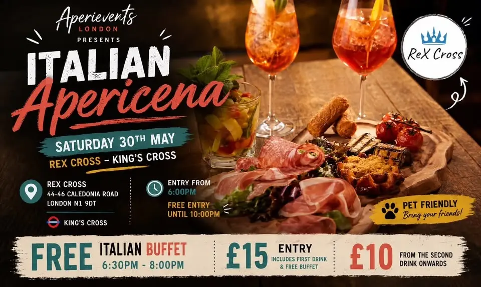 🍊🍸 ITALIAN APERICENA @ KING’S CROSS – SATURDAY 30 MAY 🇮🇹✨ + THE FINAL