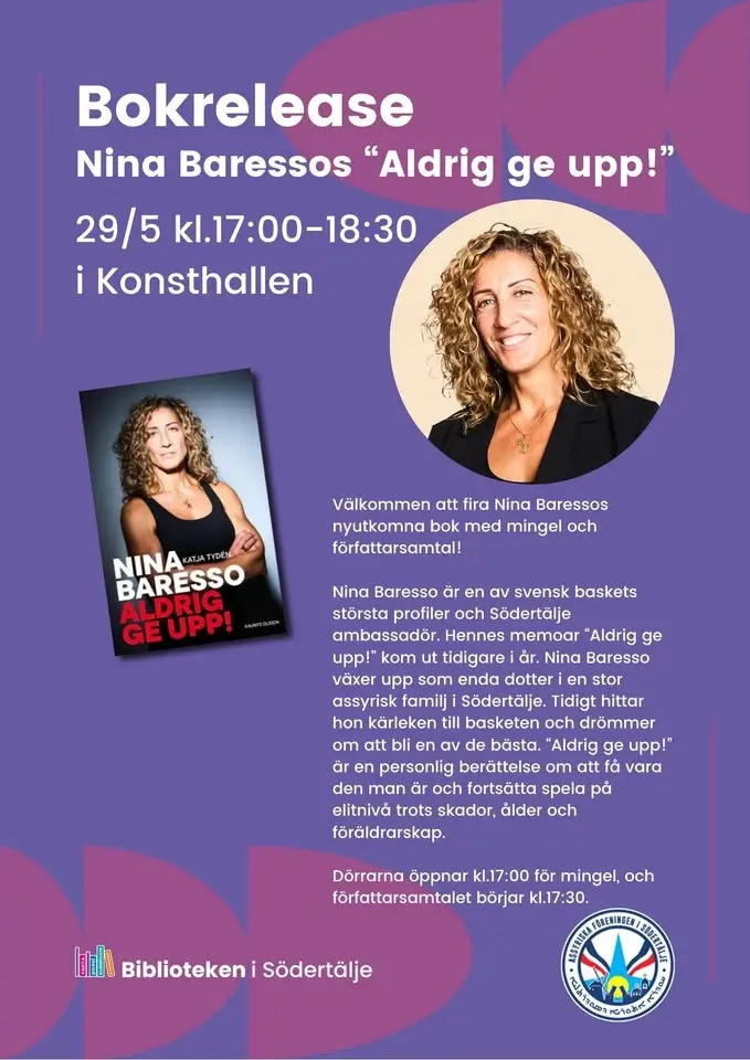 Bokrelease av Nina Baressos bok "Aldrig ge upp!"