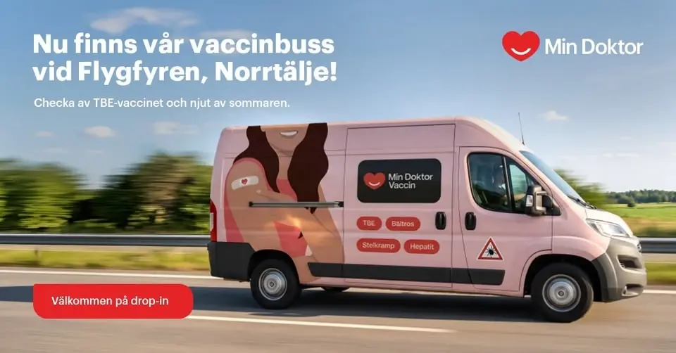 Vaccinbussen till ICA Kvantum Flygfyren