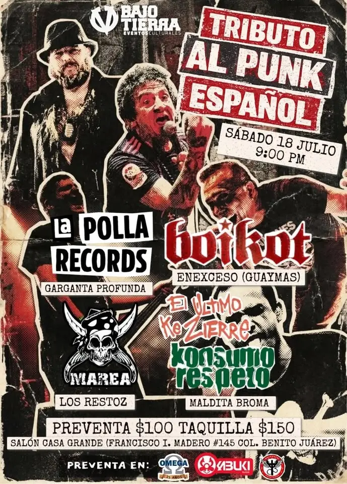NOCHE DE TRIBUTOS AL PUNK EN ESPAÑOL !!!