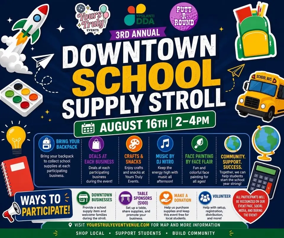 3rd Annual Downtown School Supply Stroll 📚🎒✏️