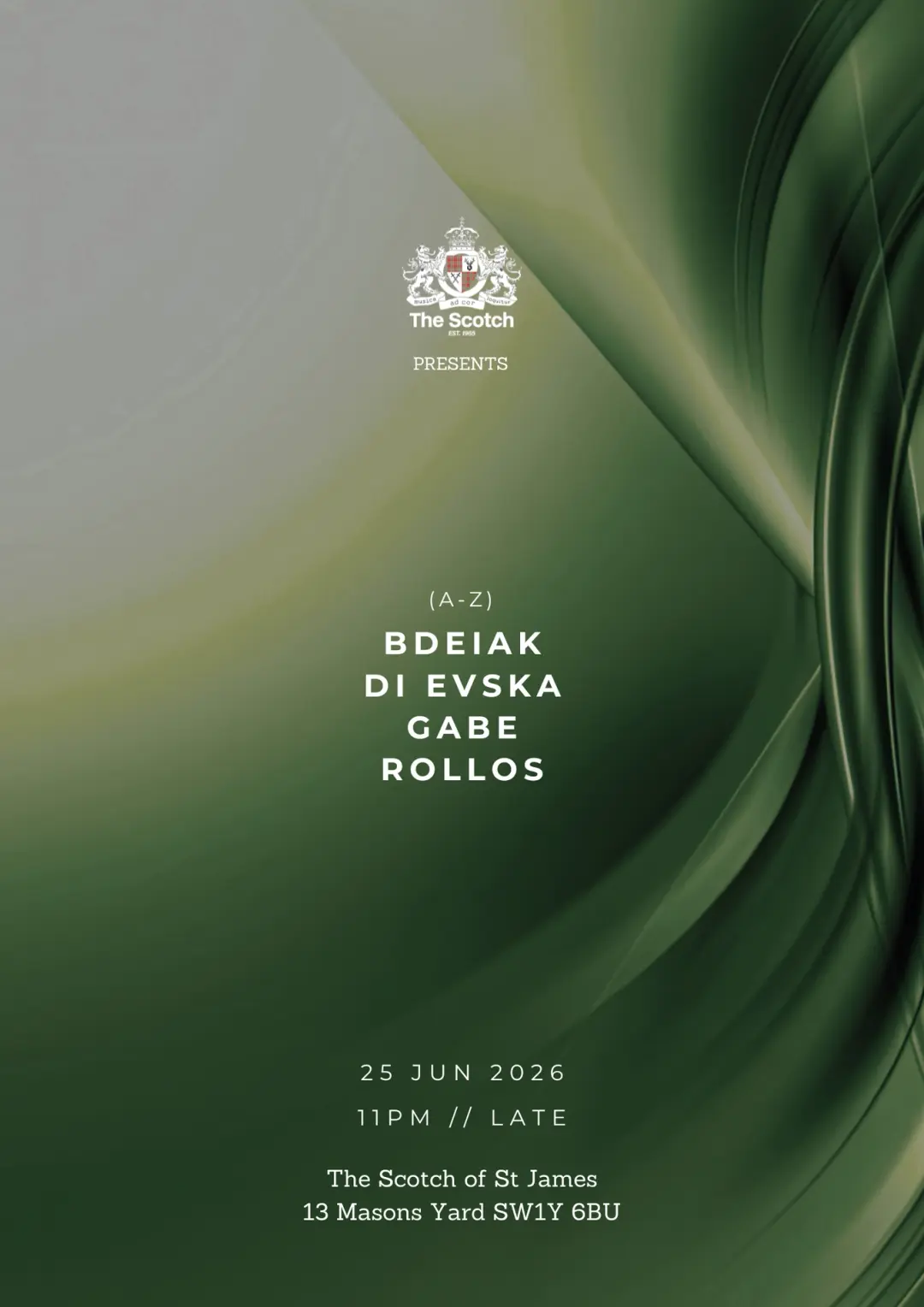 The Scotch presents: DI EVSKA, Bdeiak, GABE & ROLLOS