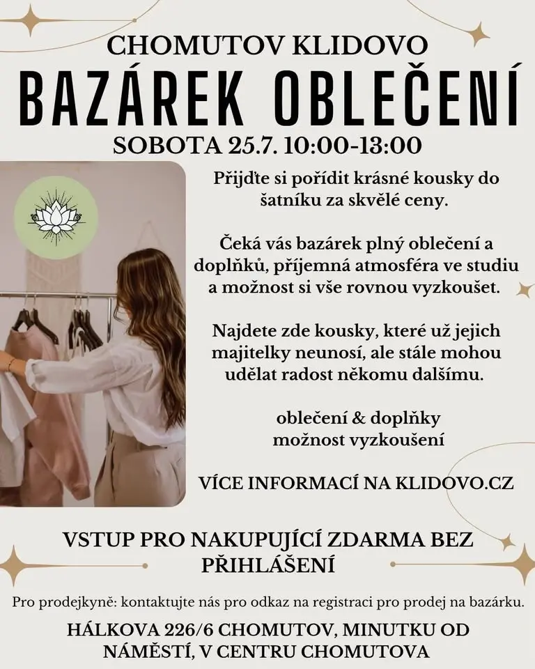 BAZÁREK OBLEČENÍ CHOMUTOV KLIDOVO