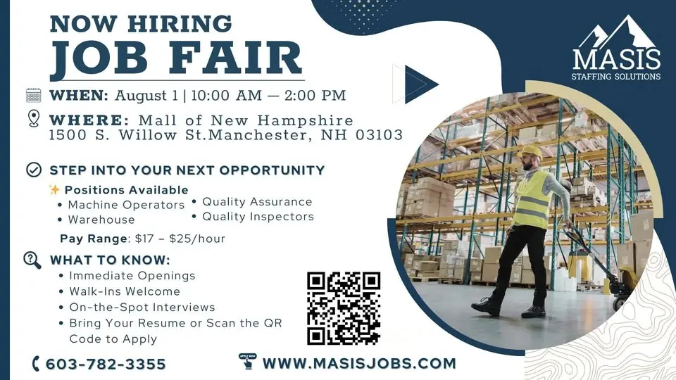 Job Fair - Manchester NH - 8/1 - 10:00AM - 2:00PM