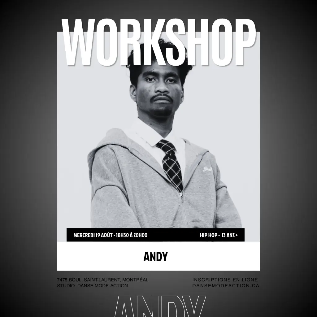 Andy - Workshop Hip Hop Choreo - 13 ans +