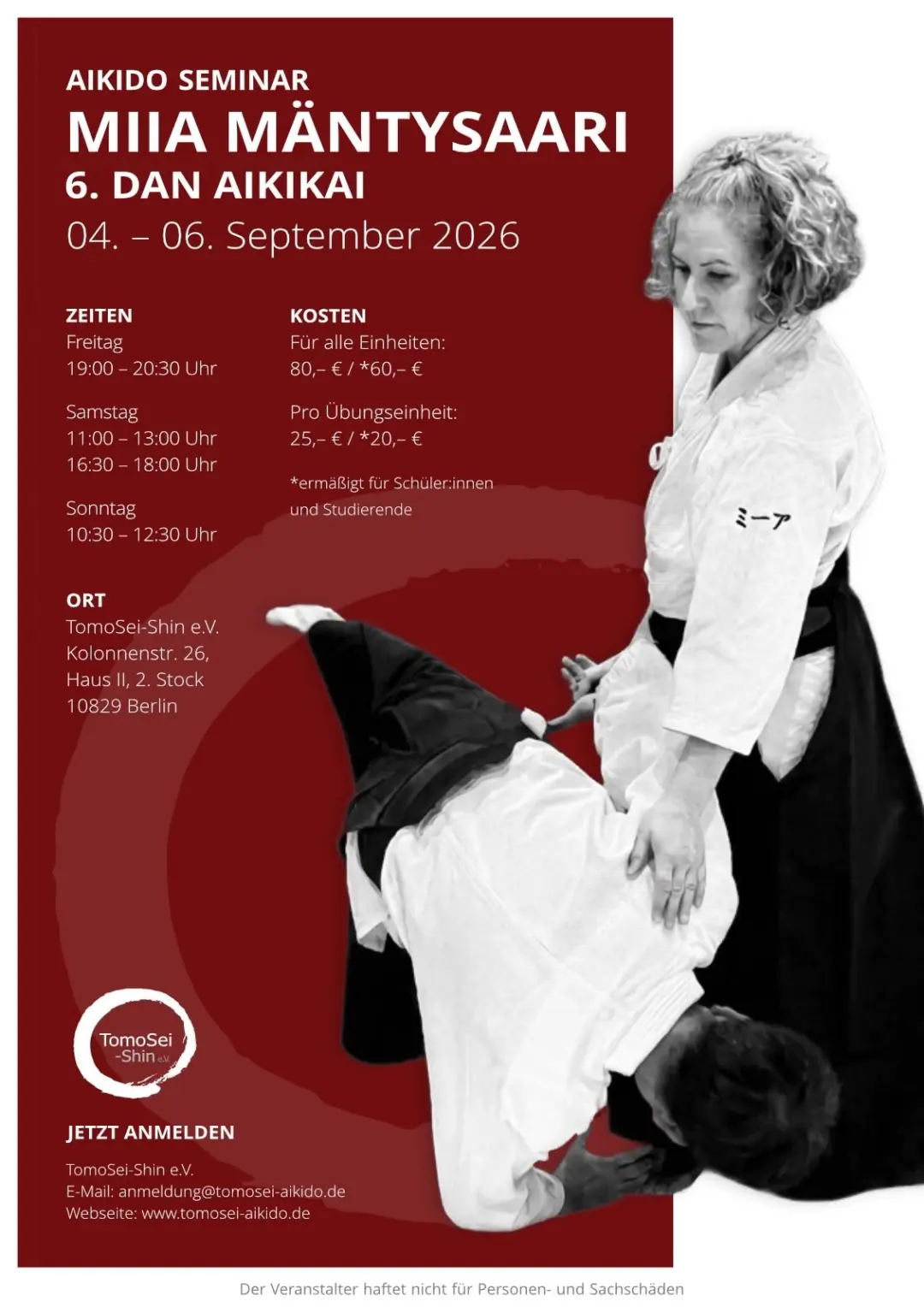 Miia Mäntysaari Sensei in Berlin (TomoSei-Shin dojo)