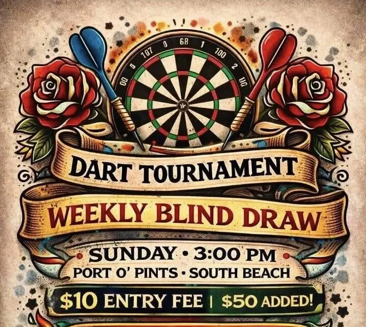 Sunday Dart Tournament Blind Draw 