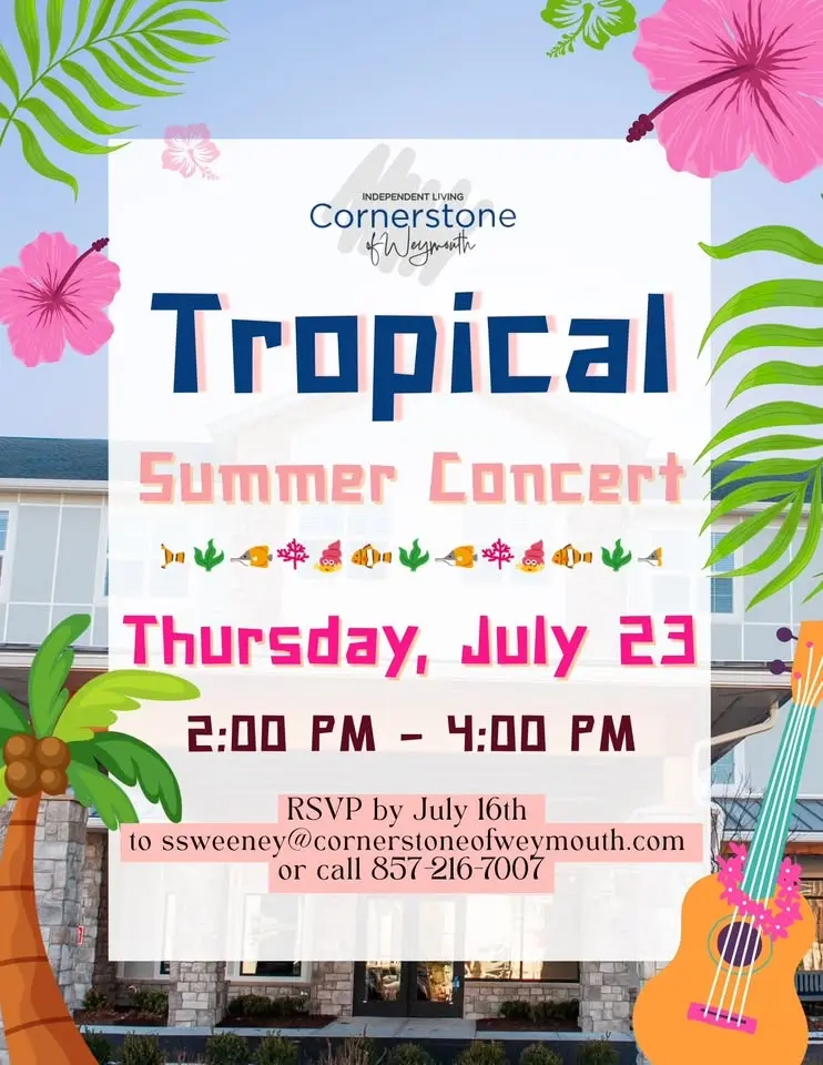 🌴 Tropical Summer Concert at Cornerstone of Weymouth 🌴