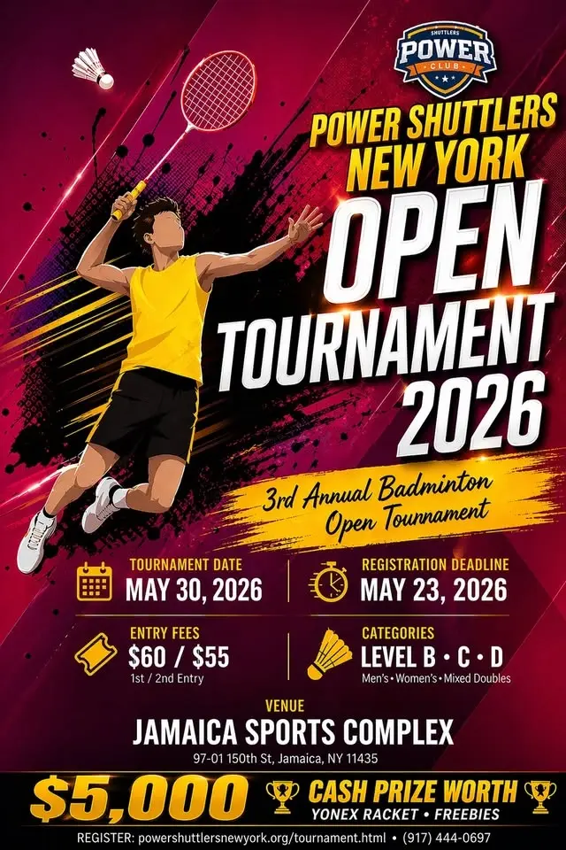 3rd Power Shuttlers New York Open Tournament 2026