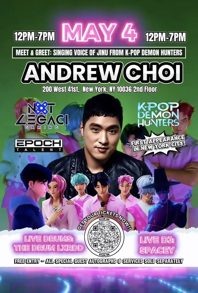 Meet & Greet: ANDREW CHOI-Singing Voice Of JINU from K-Pop Demon Hunters