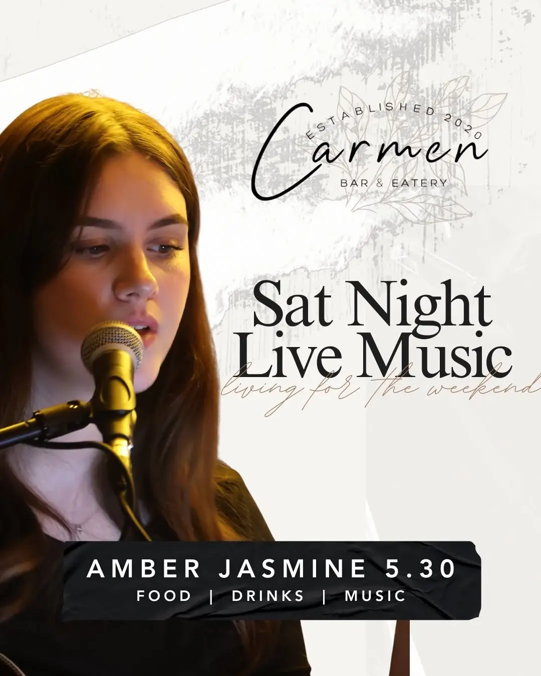 Sat Night Live Music with Amber Jasmine