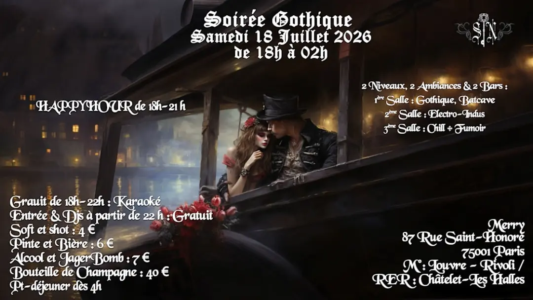 Soirée Gothique Au Merry 18 Juillet